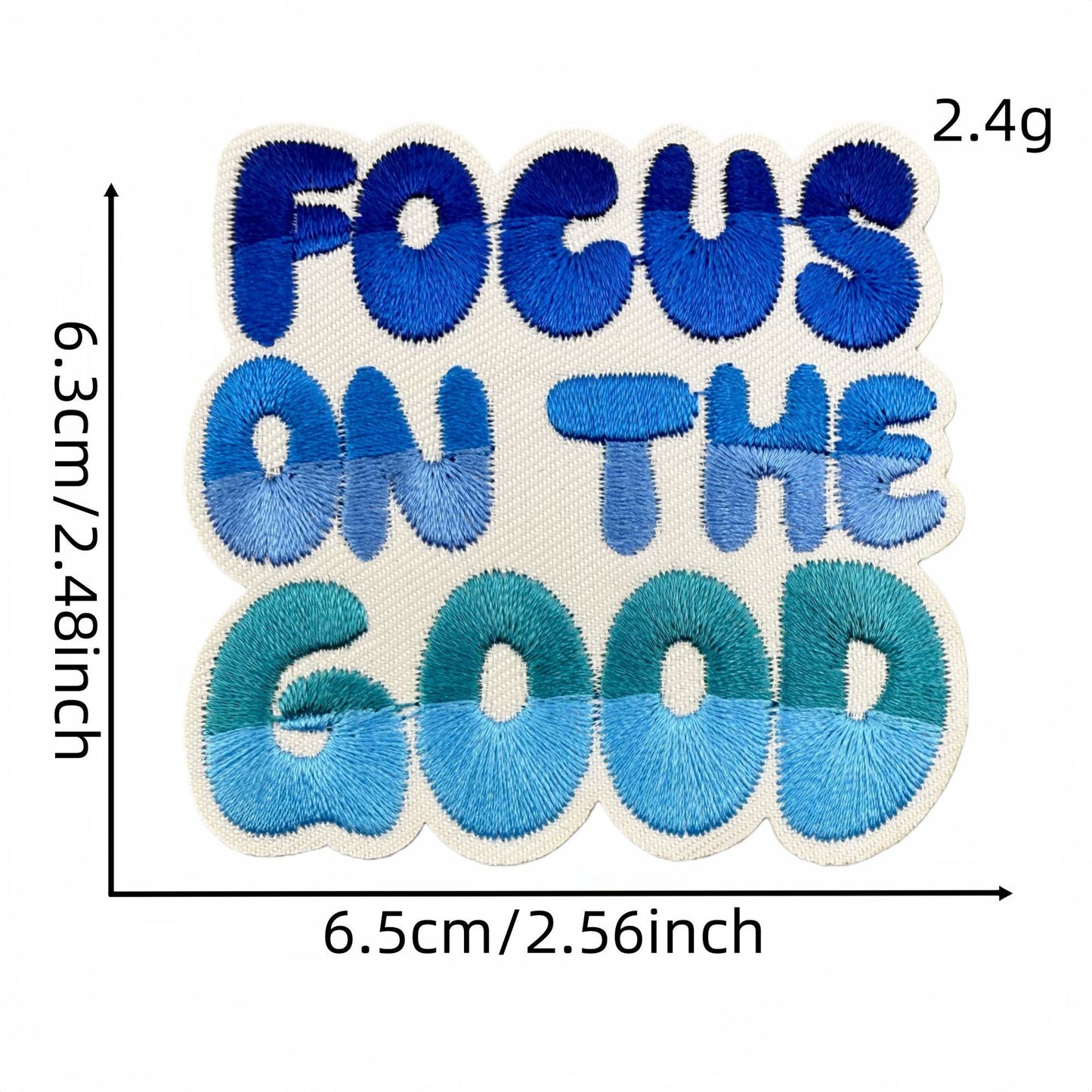 SUPERVALUECHOICE HCSEYSB00030 15Pcs Blue Positive Quote Embroidered Iron On Patches Inspirational Clothing DIY Decor Appliques