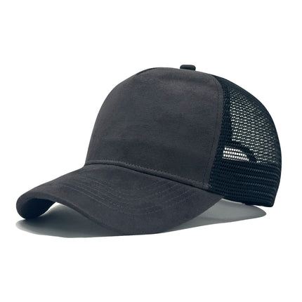 SUPERVALUECHOICE HCSEK00036 Suede Mesh Baseball Cap Unisex Breathable Sun Protection Hat