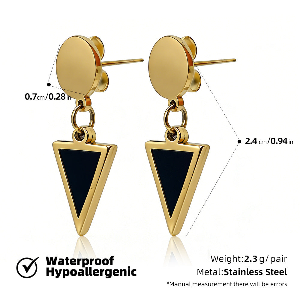 SUPERVALUECHOICE HCSETB00004 Diamond-studded triangle earrings