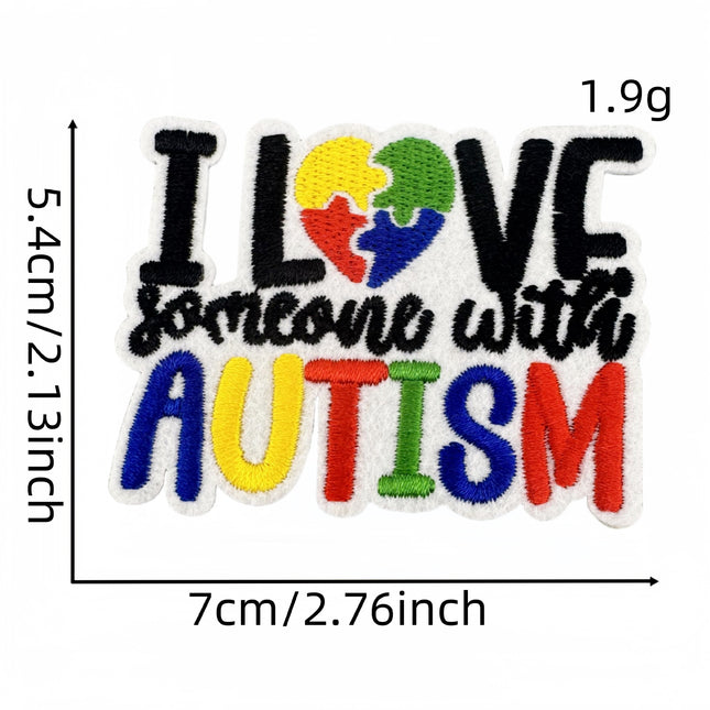 SUPERVALUECHOICE HCSEYSB000015 28Pcs Autism Awareness Puzzle Embroidered Iron On Patches Clothing Decor Appliques