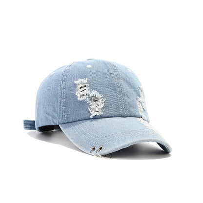 SUPERVALUECHOICE HCSEK00024 Distressed Ripped Denim Baseball Cap