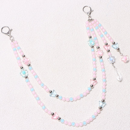 SUPERVALUECHOICE  CHRISTMAS HCSESD00004 DIY Pastel Beaded  Chain, Pink Blue Layered Crystal Chain