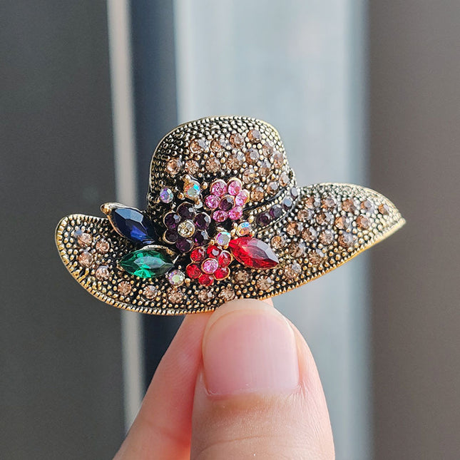 SUPERVALUECHOICE HCSESA00117 Fashion Colorful Flower Rhinestone Brooch 1 in×2 in