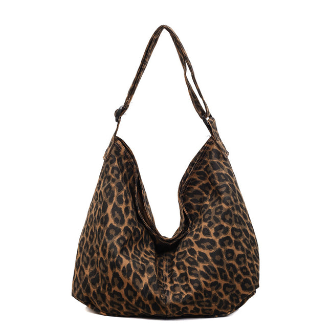 SuperValueChoice HCSEFA00069 Leopard Print Tote Handbag Women Canvas Crossbody Beach Bag Hobo Shoulder Tote Bag Aesthetic Cute Messenger Bag Vintage Crossbody Back