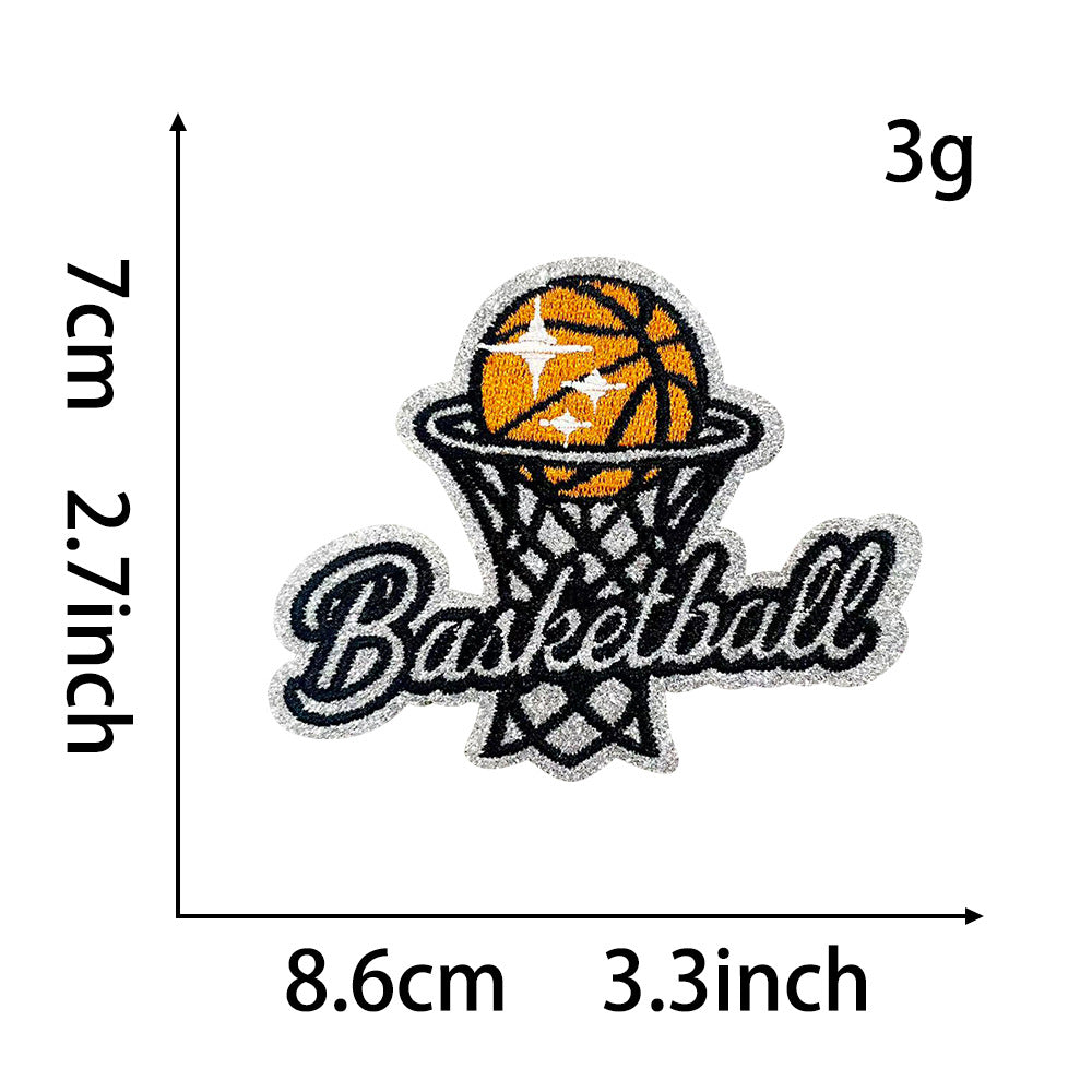 SUPERVALUECHOICE HCSEYC00004 Basketball sequin embroidered fabric patch