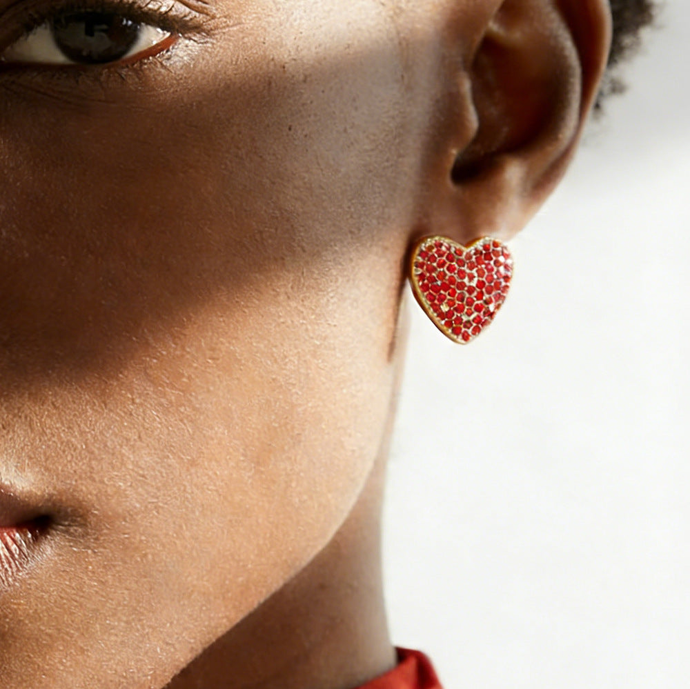 SUPERVALUECHOICE HCSETA00001 Heart-shaped zircon earrings
