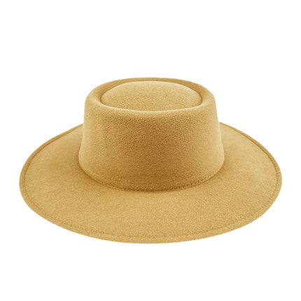 SUPERVALUECHOICE HCSEK00041 Vegan suede  Top Fedora Wool Felt Hat for Women & Men