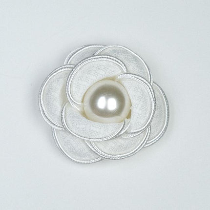 SUPERVALUECHOICE HCSEYD00030 Vintage 3D Pearl Flower Fabric Applique DIY Craft Accessory