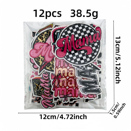 SUPERVALUECHOICE HCSEYSB000011 13Pcs Leopard Bow Checkerboard Lightning Embroidered Appliques Patches
