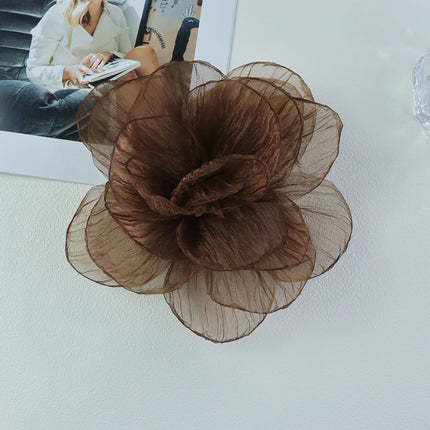 SUPERVALUECHOICE HCSESA00106 Fairy Style Oversized Yarn Flower Brooch - 20cm Fabric Corsage Pin for Womens Dress Accessories & Jewelry Gift
