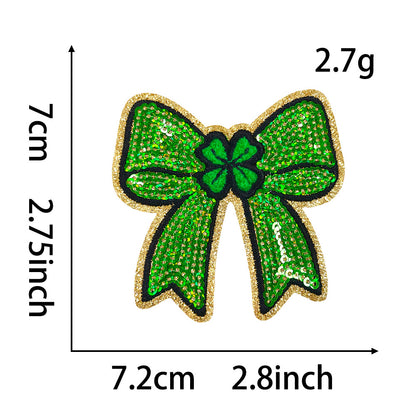 SUPERVALUECHOICE HCSEYC00003 Four-leaf clover sequin embroidered fabric patch