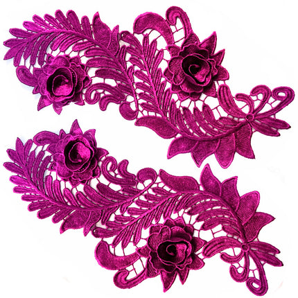 SUPERVALUECHOICE HCSEYB00138 Pair of Floral Embroidery Patches Matching Set