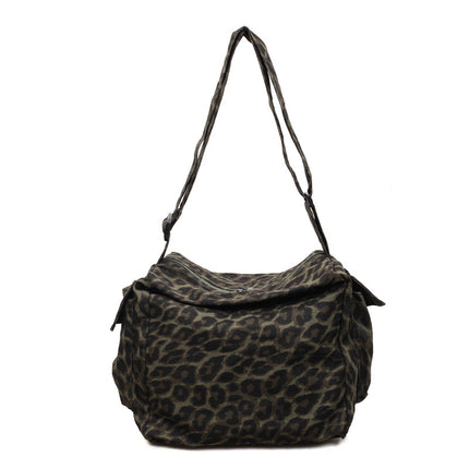 SuperValueChoice HCSEFA00065 Leopard Print Tote Handbag Women Canvas Crossbody Beach Bag