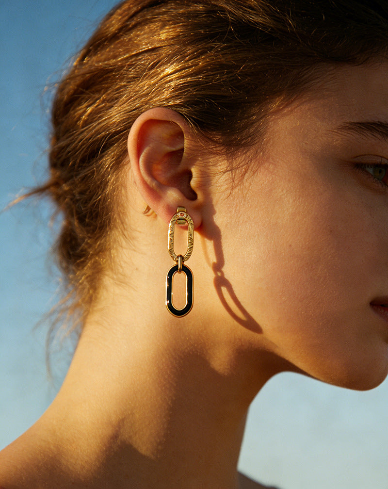 SUPERVALUECHOICE HCSETB00003 Double-Circle Shell-Inlaid Earrings