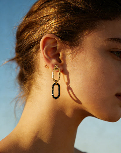SUPERVALUECHOICE HCSETB00003 Double-Circle Shell-Inlaid Earrings