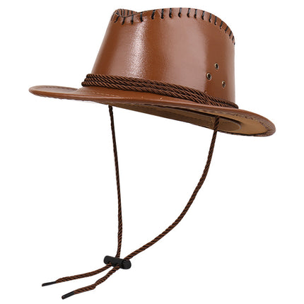 SUPERVALUECHOICE HCSEK00056 Leather Western Cowboy Hat with Removable Goggles