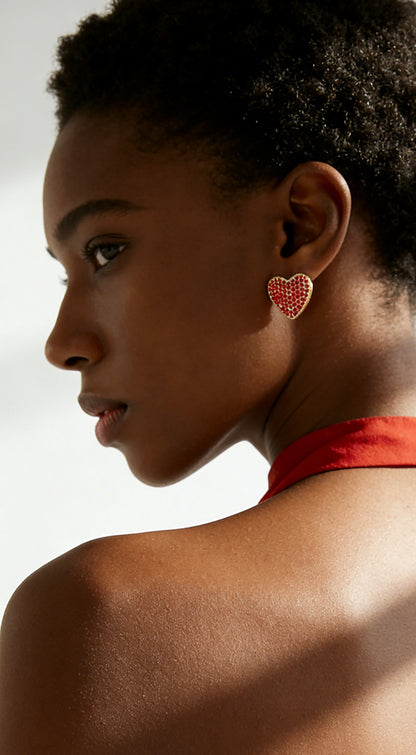 SUPERVALUECHOICE HCSETA00001 Heart-shaped zircon earrings