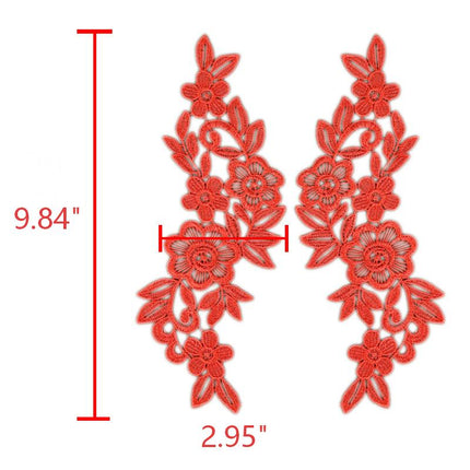 SUPERVALUECHOICE HCSEYB00135 Pair of Floral Embroidery Patches Matching Set