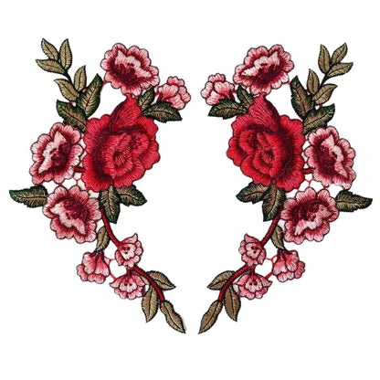 SUPERVALUECHOICE HCSEYB00064 Pair of Floral Embroidery Patches Matching Set 6.29'' X 10.23''