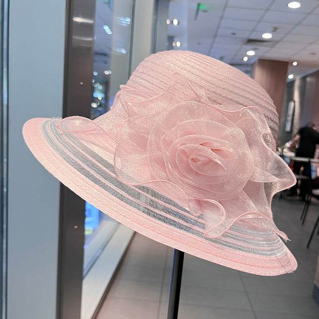 SUPERVALUECHOICE HCSEK00059 Women's Summer Lace Bucket Hat | Breathable Mesh Floral Sun Hat with Wide Brim UV Protection