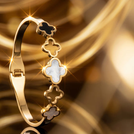 SUPÊR VÃLUE CHOICE HCSEX00033 Shell and Four-Leaf Clover Openwork Bracelet