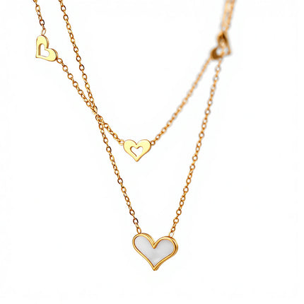 SUPERVALUECHOICE HCSEVA00001 Double-Layer Heart Necklace