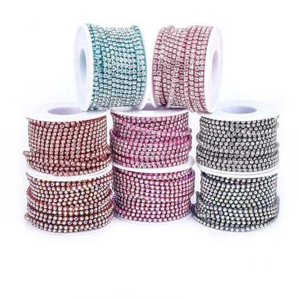 SuperValueChoice HCSEOA00022 SS6(2mm) Crystal Rhinestone Diamond Close Chain Trim for Sewing,Crafts