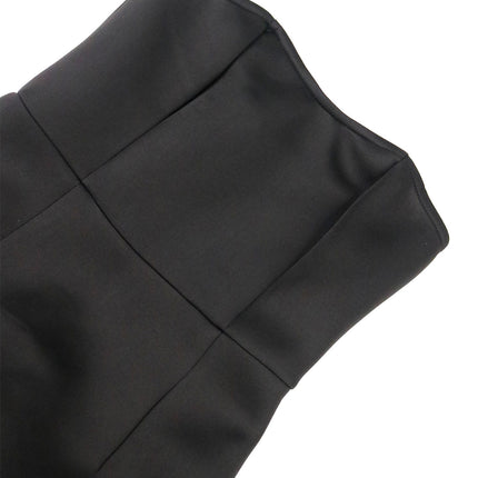 SUPERVALUECHOICE HCSEAB00013 Strapless Mermaid Midi Dress, Ruffled Tulle Hem Satin Party Dress