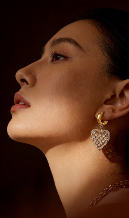 SUPERVALUECHOICE HCSETA00019 Heart-Shaped Diamond Earrings