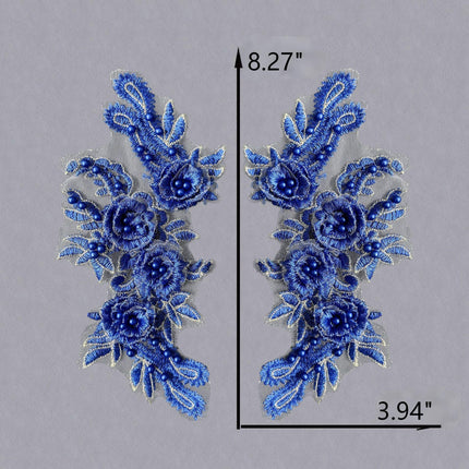 SUPERVALUECHOICE HCSEYB00134 Pair of Floral Embroidery Patches Matching Set