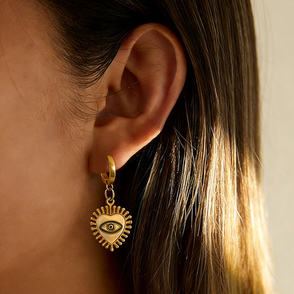 SUPERVALUECHOICE HCSETA00029 Heart-Shaped Devil's Eye Earrings