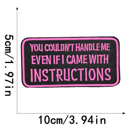 SUPERVALUECHOICE HCSEYSB00021  Pink Black Girl Slogan Embroidered Iron On Patches Apparel Craft Decor Appliques