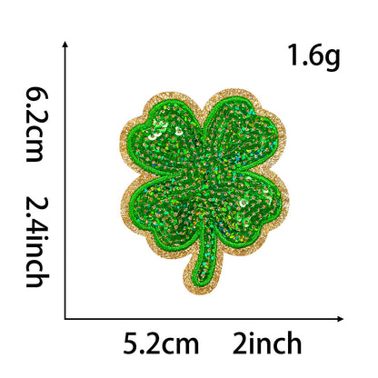 SUPERVALUECHOICE HCSEYC00003 Four-leaf clover sequin embroidered fabric patch