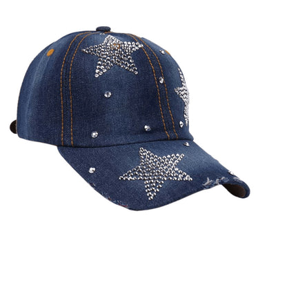 SUPERVALUECHOICE HCSEK00018 Rhinestone Pattern Denim Baseball Cap