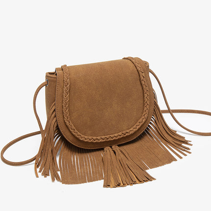 SuperValueChoice HCSEFA00035 Vintage Suede Fringe Shoulder Bag Women Large Capacity Handbag