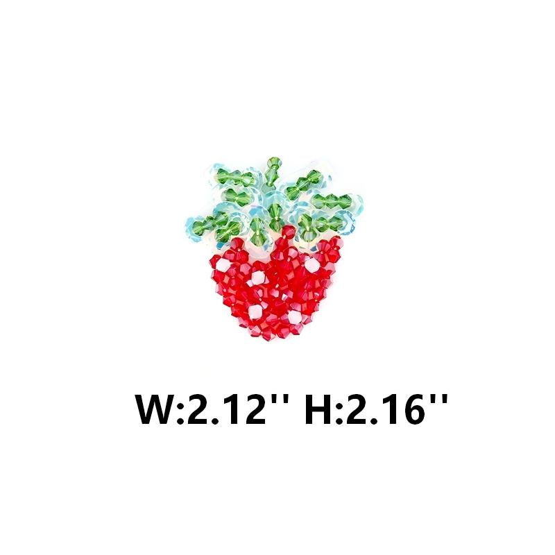 SUPÊR VÃLUE CHOICE  HCSEYD00010 Strawberry Cherry Rhinestone Beaded Applique Fruit Crystal Sew On Patch for Jeans Jacket Tote Bag DIY Craft Decor