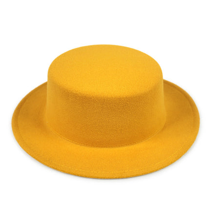 SUPERVALUECHOICE HCSEK00044 Vintage Flat Top Fedora Hat Wide Brim Jazz Style Unisex Cap