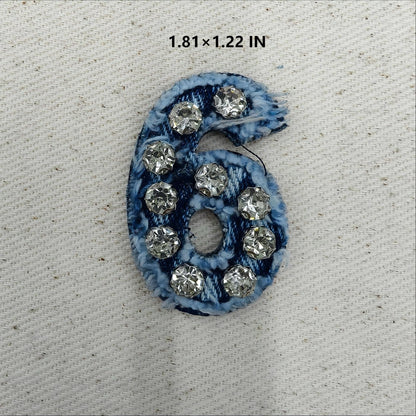 SUPERVALUECHOICE HCSEYE00009 Denim Numbers embroidery clothing fabric patches