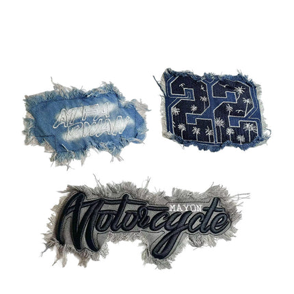SUPERVALUECHOICE HCSEYE00002 Denim Letter embroidery clothing fabric patches