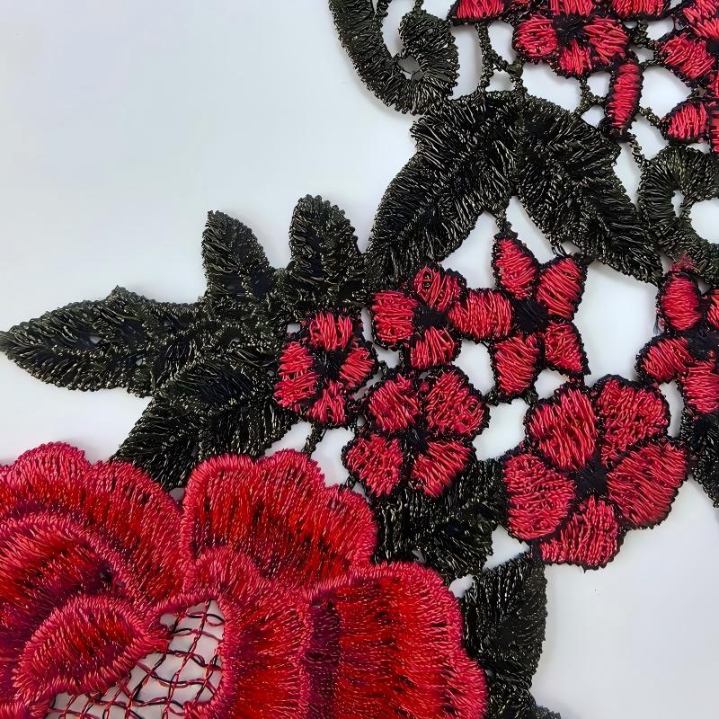 SUPERVALUECHOICE HCSEYB00066 Pair of Floral Embroidery Patches Matching Set 5.51'' X 14.96''