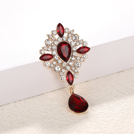 SUPERVALUECHOICE HCSESC00003 DIY Crafts Rhinestone Alloy Brooch Accessories Silver Flat Back 1.37*2.63inch Crystal Brooch Sparkling Crystal