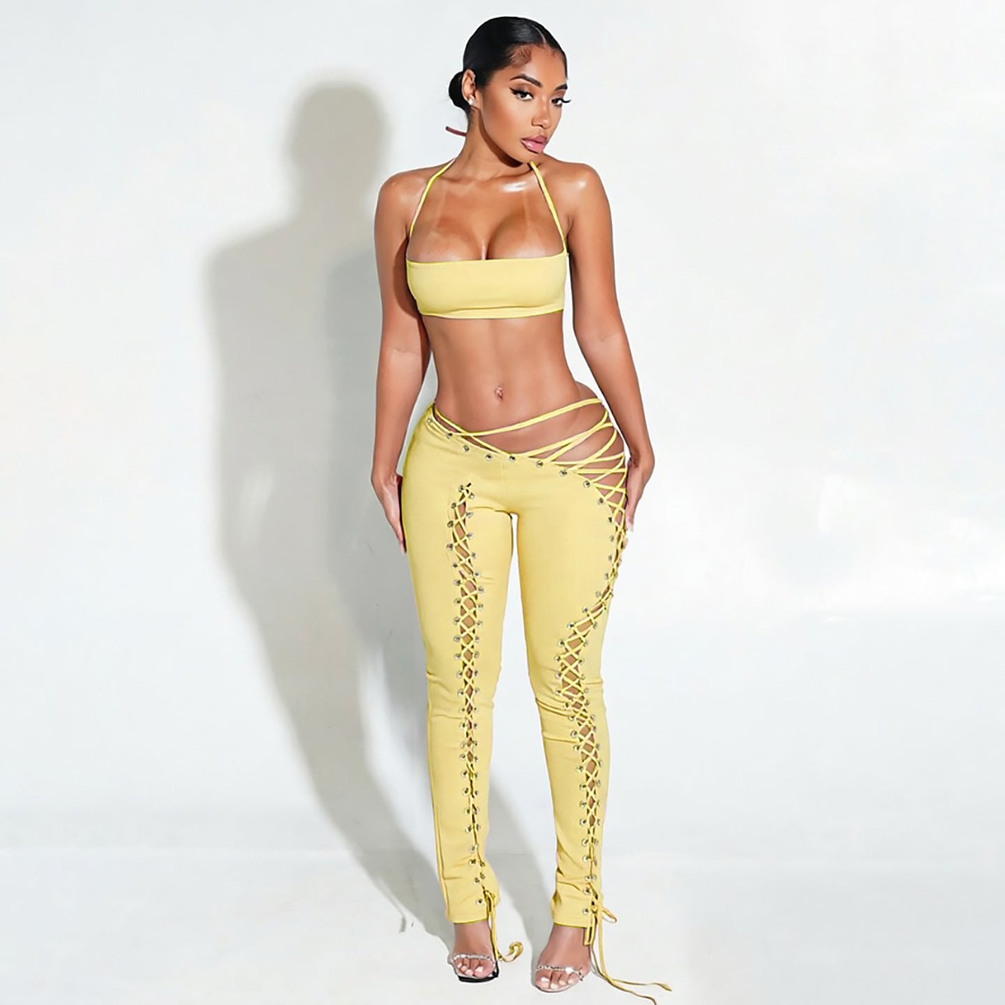 SUPERVALUECHOICE HCSEBB00029 Crop Top & Lace-up Pants Set