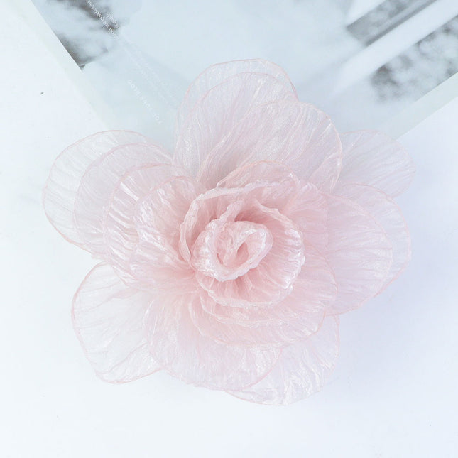 SUPERVALUECHOICE HCSESA00106 Fairy Style Oversized Yarn Flower Brooch - 20cm Fabric Corsage Pin for Womens Dress Accessories & Jewelry Gift
