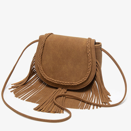 SuperValueChoice HCSEFA00035 Vintage Suede Fringe Shoulder Bag Women Large Capacity Handbag