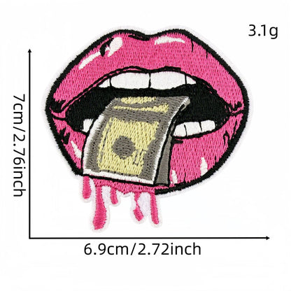 SUPERVALUECHOICE HCSEYSB000014 20Pcs Money Themed Embroidered Iron On Patches Hip Hop Apparel DIY Decor Appliques