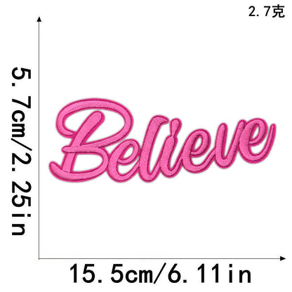 SUPERVALUECHOICE HCSEYSB00021  Pink Black Girl Slogan Embroidered Iron On Patches Apparel Craft Decor Appliques