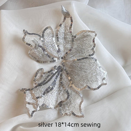 SUPERVALUECHOICE HCSEYC00011 Sequin Flower Embroidered Lace Fabric Patch