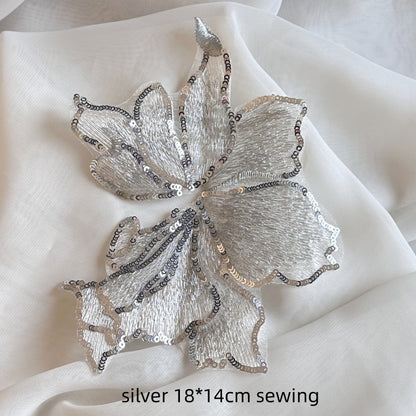 SUPERVALUECHOICE HCSEYC00011 Sequin Flower Embroidered Lace Fabric Patch