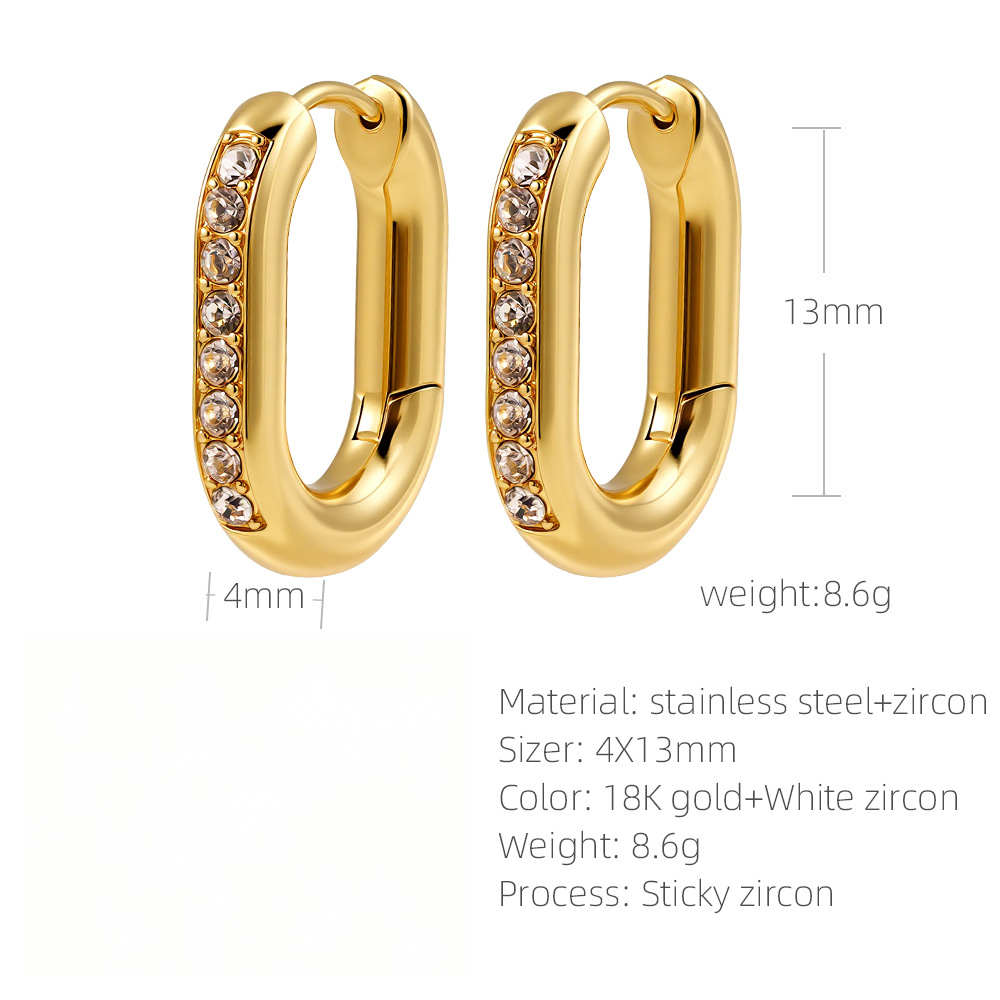 SUPERVALUECHOICE HCSETA00002 Oval Zircon Earrings