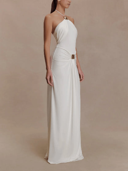 SUPERVALUECHOICE HCSEAA00033 Halter Maxi Dress With Hardware